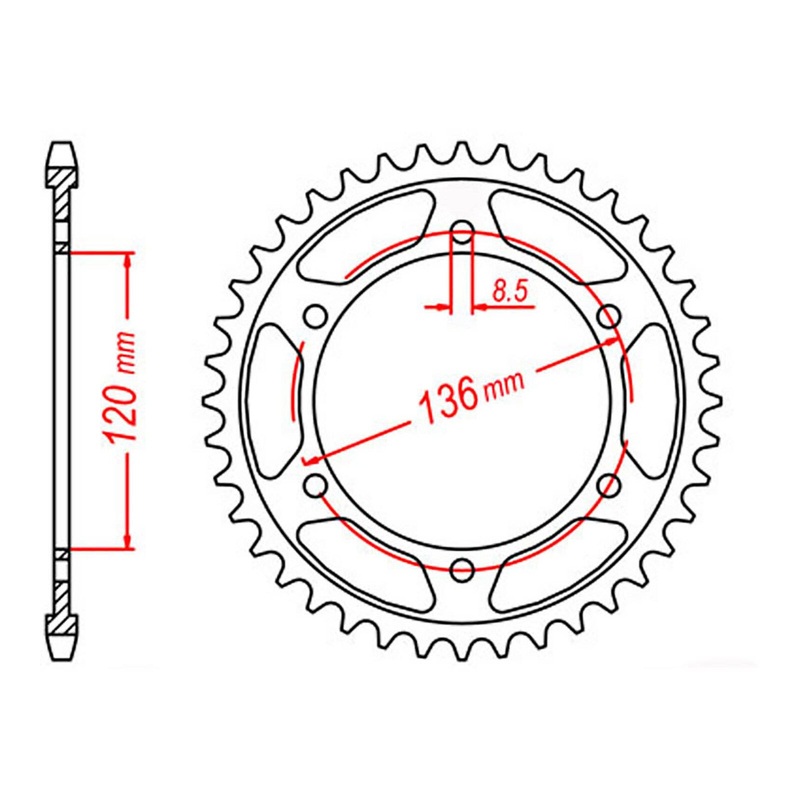 MTX 862 Steel Rear Sprocket #530