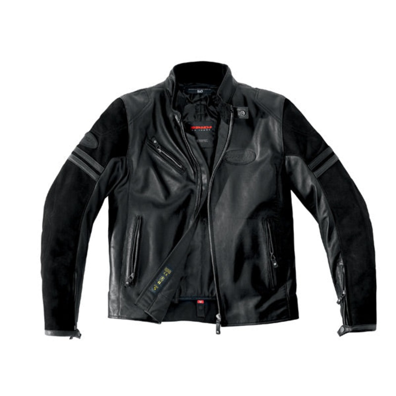 ** Spidi Ace Leather Jacket black with suede - size 52