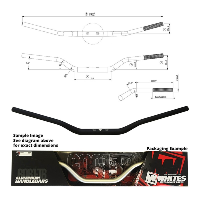 Whites Handlebar Taper AL6061 Black WR125/250/450 (05-06) 1-1/8"