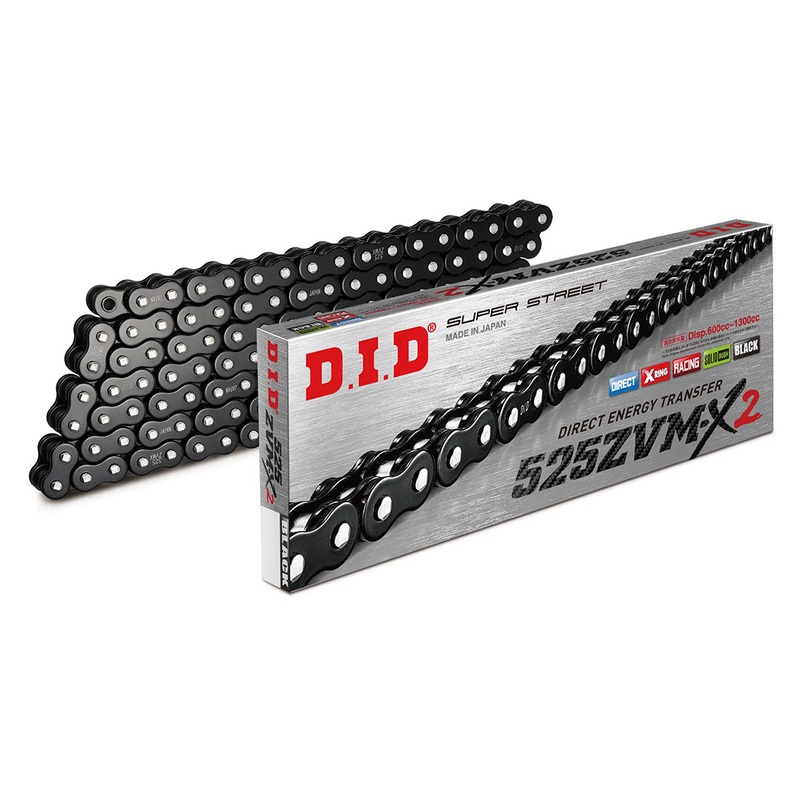525ZVM-X2 x 120ZB Black X'Ring chain w/ ZJ rivet link DID (525ZVMX2120B)