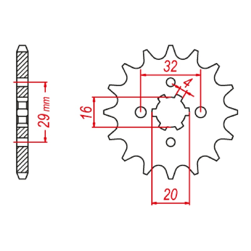 MTX 1425 Steel Front Sprocket #428